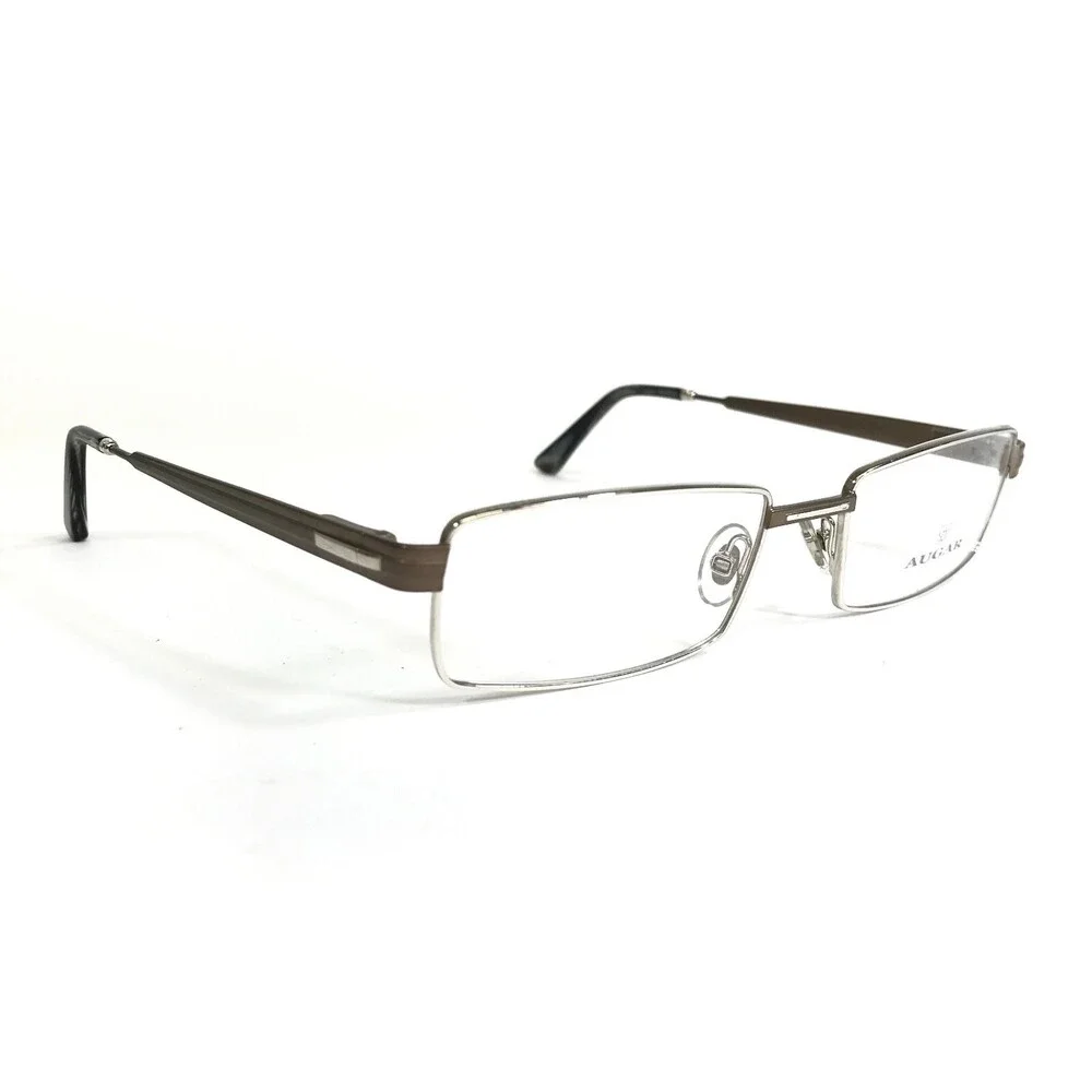 Augar Eyeglasses Frames 208 COL 110 Grey Silver 22KT GP Gold Plated 54-18-140